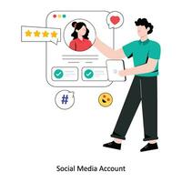 social medios de comunicación cuenta plano estilo diseño vector ilustración. valores ilustración