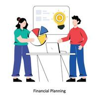 Ilustración de vector de diseño de estilo plano de planificación financiera. ilustración de stock