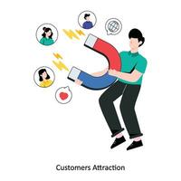 Customers Attraction flat style design vector illustration. stock illustration