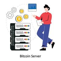 bitcoin servidor plano estilo diseño vector ilustración. valores ilustración