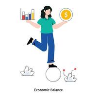 Economic Balance Flat Style Design Vector illustration. Stock illustration