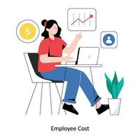 Employee Cost Flat Style Design Vector illustration. Stock illustration