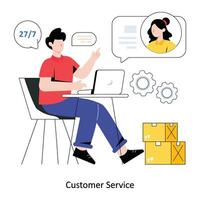 Customer Service flat style design vector illustration. stock illustration