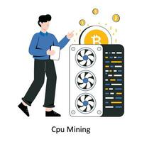 Cpu Mining flat style design vector illustration. stock illustration