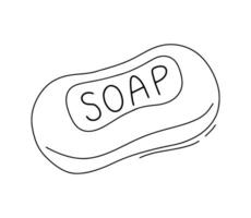 Skin care product, soap. Cosmetic object. Vector hand drawn doodle outline illustration isolated on white background