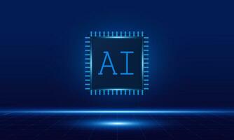 Artificial Intelligence ,AI chipset on circuit board, futuristic Technology Concept vector