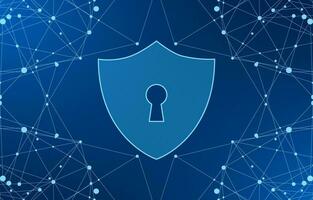 Cyber security technology concept , Shield With Keyhole icon  , personal data , vector