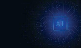 Artificial Intelligence ,AI chipset on circuit board, futuristic Technology Concept vector