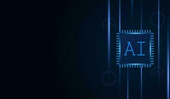 Artificial Intelligence ,AI chipset on circuit board, futuristic Technology Concept vector