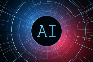 Artificial Intelligence ,AI chipset on circuit board, futuristic Technology Concept vector