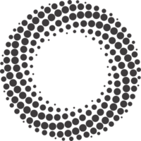 gepunktet Kreis Muster. abstrakt Hälfte Ton Grafik. kreisförmig texturiert runden Spiral- rahmen. Strudel geometrisch Ring mit Gradation. png