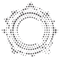 stippel cirkel patroon. abstract halftone ronde. kader met willekeurig helling gradatie. grunge ring ontwerp png