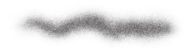 Noise effect with grain texture. Shape with grain gradient and stipple shadow. Dotted wave of paint. Grunge line. png