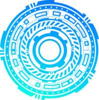 hud futuristische element. abstract optisch neon doel. cirkel meetkundig vorm voor virtueel koppel en spellen. camera zoeker voor scherpschutter wapen. png