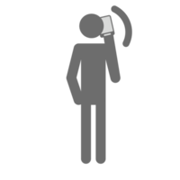 figure with phone call gesture png