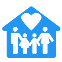 hogar familia icono con corazones símbolo png