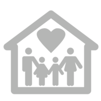 hogar familia icono con corazones símbolo png