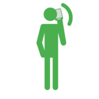 figure with phone call gesture png