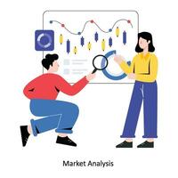 ilustración de vector de diseño de estilo plano de análisis de mercado. ilustración de stock