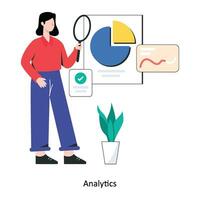 Analytics flat style design vector illustration. stock illustration