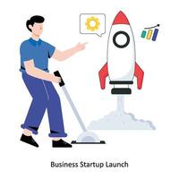 Business Startup Launch flat style design vector illustration. stock illustration