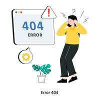 Error 404 flat style design vector illustration. stock illustration