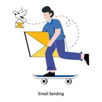 Email Sending flat style design vector illustration. stock illustration