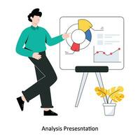 Analysis presentation flat style design vector illustration. stock illustration