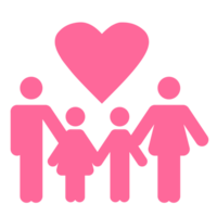 familj ikon med hjärta form symbol png