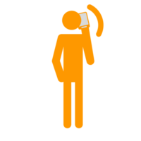 figure with phone call gesture png