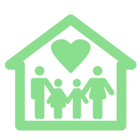 hogar familia icono con corazones símbolo png