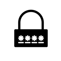 pin password on pad lock icon png