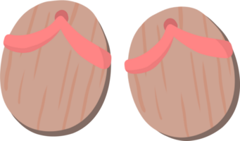 Wooden Geta traditional Japanese shoes illustration png