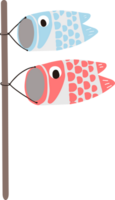 Japanese Koinobori fish carp flags illustration, Koi flag png