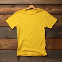 AI generative photo of blank yellow t-shirt