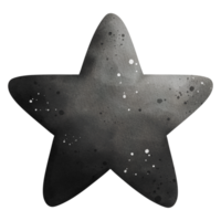 Aquarell schwarz Star Illustration png