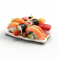 AI Generative high quality 3D style design of sushi photo