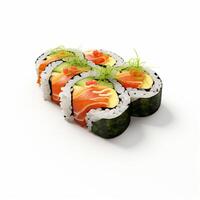 High quality of 3D style design of futomaki sushi with white background photo