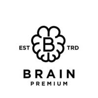 brain B Letter logo icon design illustration vector