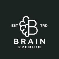 brain B Letter logo icon design illustration vector