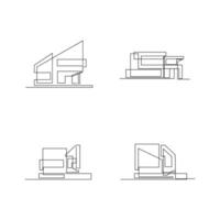 Architecture house line illustration design vector