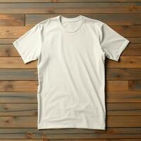 AI generative High quality blank t-shirt in white color, perfect to create mockup preview photo