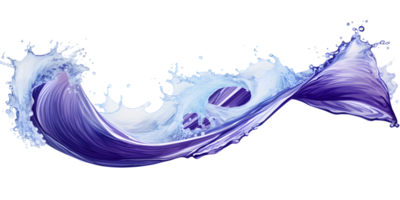 abstrait violet aquarelle océan l'eau vague isolé avec aqua éclaboussure. génératif ai png