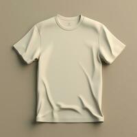 AI generative of a blank t-shirt in cream color in high quality, perfect to create a mockup preview photo