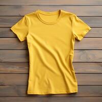 AI generative photo of blank yellow t-shirt