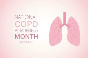 World Chronic Obstructive Pulmonary Disease Day. World COPD day. This is the name of a group of lung diseases that cause difficulty in breathing. Vector stock illustration.