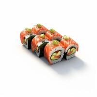 High quality of 3D style design of futomaki sushi with white background photo