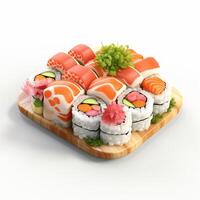 AI Generative high quality 3D style design of sushi photo