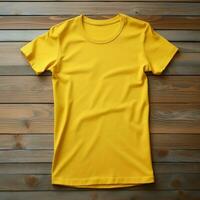 AI generative photo of blank yellow t-shirt