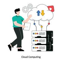 Cloud computing Flat Style Design Vector illustration. Stock illustration